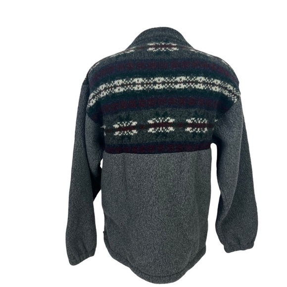 L.L. Bean Men’s Vintage 1/4 Zip Sweater/Jacket Fair Isle Sz Medium Made in USA - Picture 4 of 12
